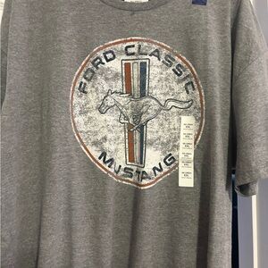Kohl's Gray Ford Classic Mustang Graphic Tee with Red & Blue Accents